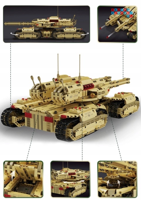 [20011S] Klocki 3445 el. Technic czołg pojazd Red Allert zdalnie sterowany RC Mould King