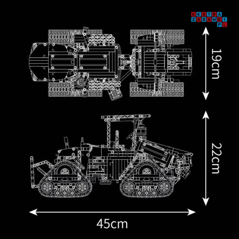 [18020S] Klocki 1769 el. Ciągnik gąsienicowy zdalnie sterowany rolniczy Mould King