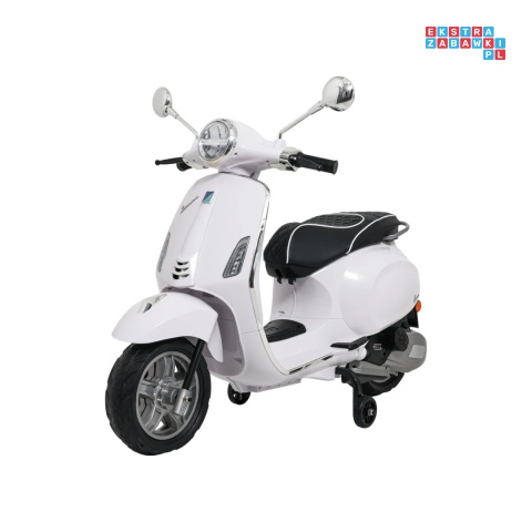 [LQ-051] Skuter Vespa ROMA na akumulator 2x35W 12V/7Ah EVA wolny start ekoskóra Bluetooth - biały