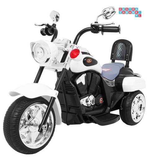 [TR1501] Motocykl Chopper NightBike 1x20W 6V/4.5Ah - biały