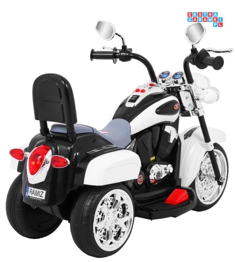 [TR1501] Motocykl Chopper NightBike 1x20W 6V/4.5Ah - biały