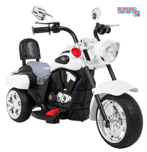 [TR1501] Motocykl Chopper NightBike 1x20W 6V/4.5Ah - biały