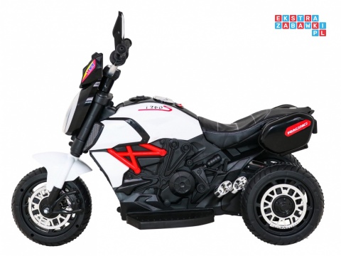 [BLJ818] Motocykl Fast Tourist na akumulator 1x18W 6V/4.5Ah Audio Światła Ekoskóra - biały