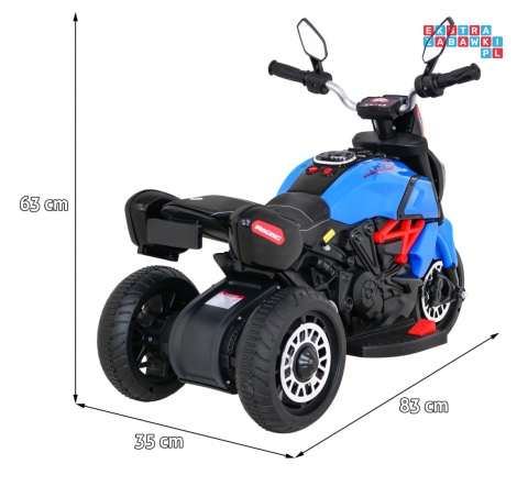 [BLJ818] Motocykl Fast Tourist na akumulator 1x18W 6V/4.5Ah Audio Światła Ekoskóra - niebieski