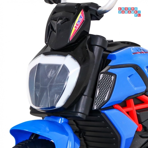 [BLJ818] Motocykl Fast Tourist na akumulator 1x18W 6V/4.5Ah Audio Światła Ekoskóra - niebieski