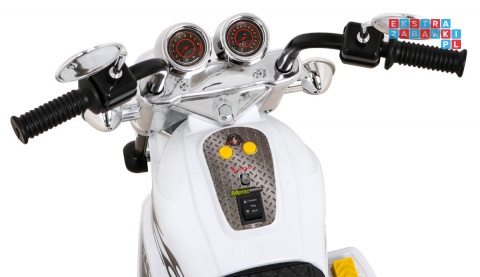 [LL777] Motocykl Hot Chopper na akumulator 1x25W 6V/4,5Ah światla melodyjki - biały