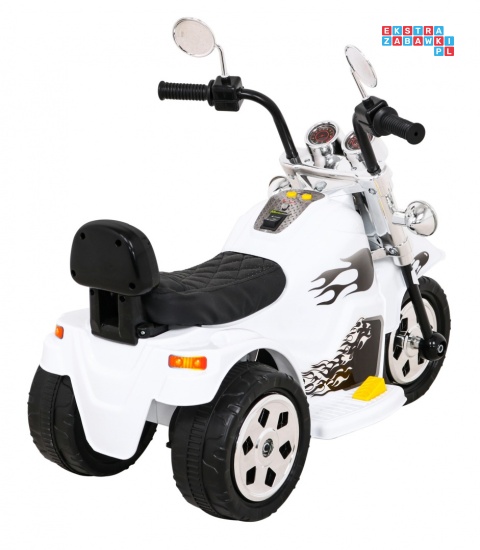 [LL777] Motocykl Hot Chopper na akumulator 1x25W 6V/4,5Ah światla melodyjki - biały