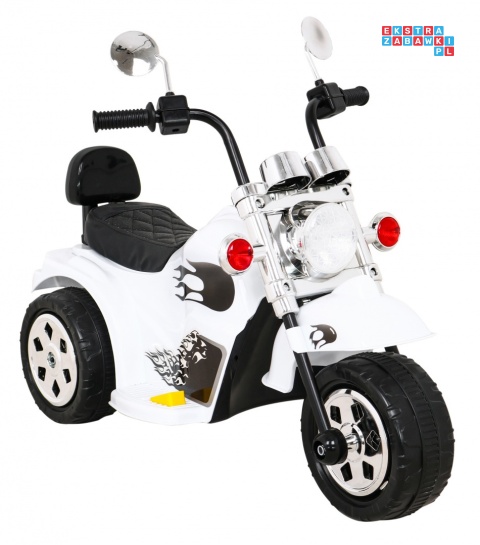 [LL777] Motocykl Hot Chopper na akumulator 1x25W 6V/4,5Ah światla melodyjki - biały