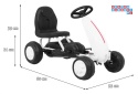 [B001] Pierwszy Gokart na pedały dla najmłodszych Napęd łańcuchowy Koła gumowane - biały