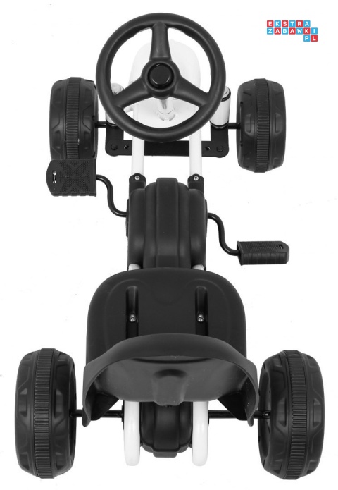 [B001] Pierwszy Gokart na pedały dla najmłodszych Napęd łańcuchowy Koła gumowane - biały