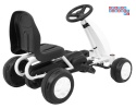 [B001] Pierwszy Gokart na pedały dla najmłodszych Napęd łańcuchowy Koła gumowane - biały