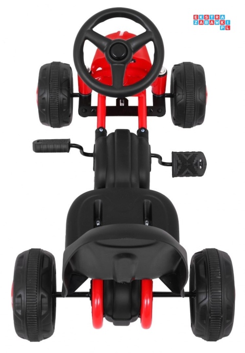 [B001] Pierwszy Gokart na pedały dla najmłodszych Napęd łańcuchowy Koła gumowane - czerwony
