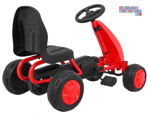 [B001] Pierwszy Gokart na pedały dla najmłodszych Napęd łańcuchowy Koła gumowane - czerwony
