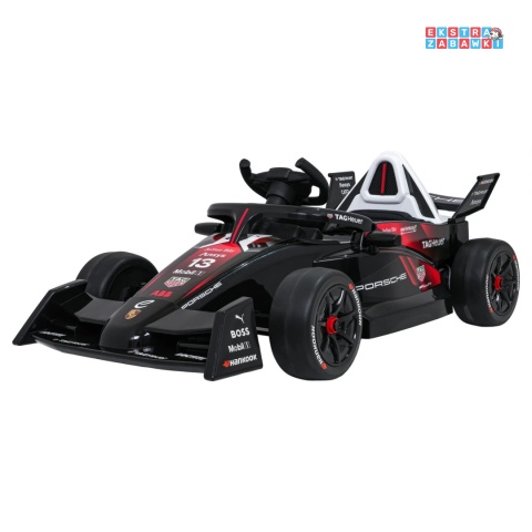 Bolid Formuły E Porsche na akumulator - czarny, 2x35W 12V/7Ah, EVA, pilot, bluetooth [PA.711]