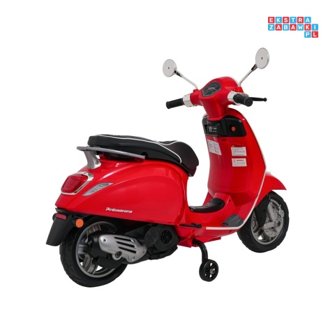[LQ-051] Skuter Vespa ROMA na akumulator 2x35W 12V/7Ah EVA wolny start ekoskóra Bluetooth - czerwony