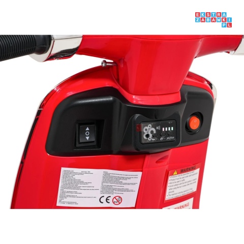 [LQ-051] Skuter Vespa ROMA na akumulator 2x35W 12V/7Ah EVA wolny start ekoskóra Bluetooth - czerwony