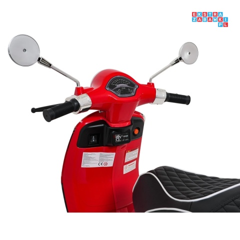 [LQ-051] Skuter Vespa ROMA na akumulator 2x35W 12V/7Ah EVA wolny start ekoskóra Bluetooth - czerwony