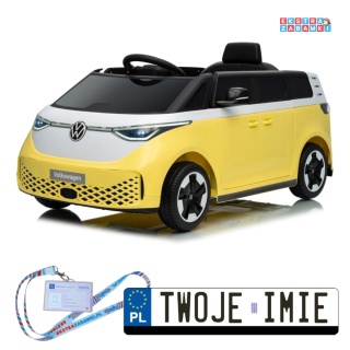 Żółte Auto bus Volkswagen ID BUZZ na akumulator - 2x45W, 12V/10Ah - [HL718]