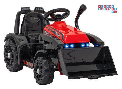 [ZP1001B] Traktor spychacz G320 dla najmłodszych na akumulator 1x25W 6V/5Ah ruchoma łyżka melodie klakson LED - czerwony