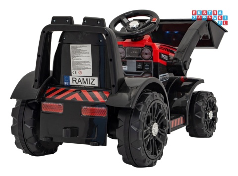 [ZP1001B] Traktor spychacz G320 dla najmłodszych na akumulator 1x25W 6V/5Ah ruchoma łyżka melodie klakson LED - czerwony