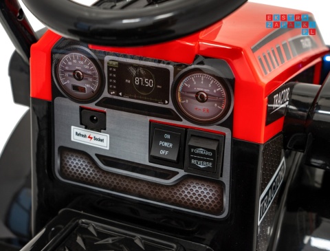 [ZP1001B] Traktor spychacz G320 dla najmłodszych na akumulator 1x25W 6V/5Ah ruchoma łyżka melodie klakson LED - czerwony