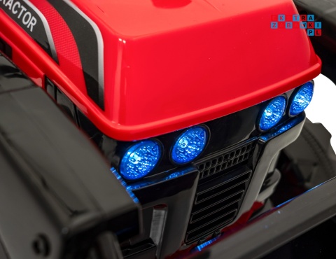 [ZP1001B] Traktor spychacz G320 dla najmłodszych na akumulator 1x25W 6V/5Ah ruchoma łyżka melodie klakson LED - czerwony