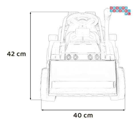 [ZP1001B] Traktor spychacz G320 dla najmłodszych na akumulator 1x25W 6V/5Ah ruchoma łyżka melodie klakson LED - czerwony