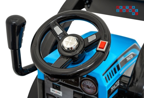 [ZP1001B] Traktor spychacz G320 dla najmłodszych na akumulator 1x25W 6V/5Ah ruchoma łyżka melodie klakson LED - niebieski