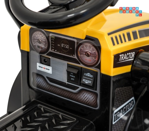 [ZP1001B] Traktor spychacz G320 dla najmłodszych na akumulator 1x25W 6V/5Ah ruchoma łyżka melodie klakson LED - żółty