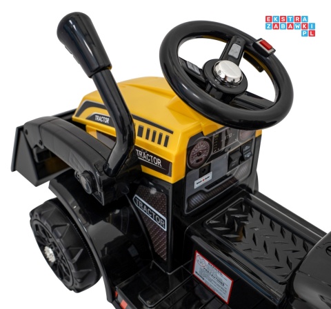 [ZP1001B] Traktor spychacz G320 dla najmłodszych na akumulator 1x25W 6V/5Ah ruchoma łyżka melodie klakson LED - żółty