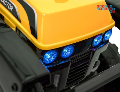[ZP1001B] Traktor spychacz G320 dla najmłodszych na akumulator 1x25W 6V/5Ah ruchoma łyżka melodie klakson LED - żółty