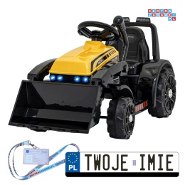 [ZP1001B] Traktor spychacz G320 dla najmłodszych na akumulator 1x25W 6V/5Ah ruchoma łyżka melodie klakson LED - żółty