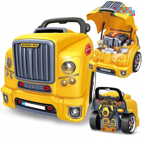 [ZWA.D001-1] Warsztat mechanika autobus silnik auto do rozkręcania - żółty