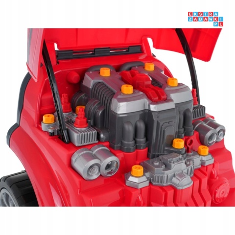 [ZKT.008-978] Warsztat mechanika samochód ciężarowy silnik auto do rozkręcania z pilotem - czerwony