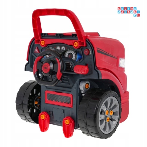 [ZKT.008-978] Warsztat mechanika samochód ciężarowy silnik auto do rozkręcania z pilotem - czerwony