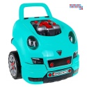 [ZKT.008-977A] Warsztat mechanika samochód sportowy silnik auto do rozkręcania z pilotem - cyjan