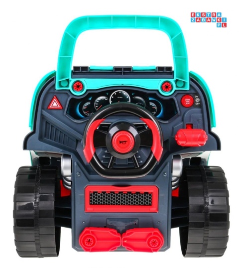 [ZKT.008-977A] Warsztat mechanika samochód sportowy silnik auto do rozkręcania z pilotem - cyjan