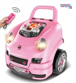 [ZKT.008-977] Warsztat mechanika samochód sportowy silnik auto do rozkręcania z pilotem - różowy
