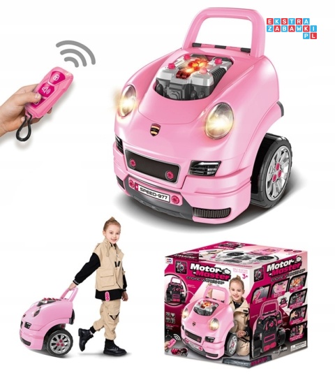 [ZKT.008-977] Warsztat mechanika samochód sportowy silnik auto do rozkręcania z pilotem - różowy