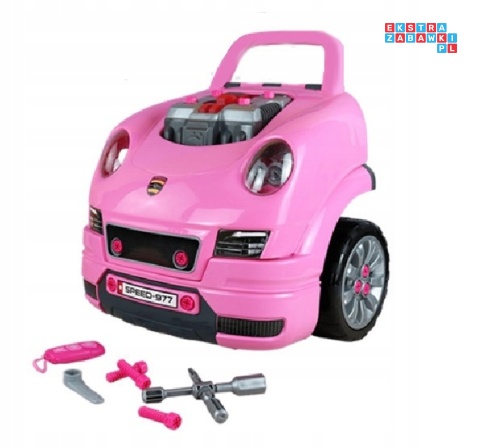[ZKT.008-977] Warsztat mechanika samochód sportowy silnik auto do rozkręcania z pilotem - różowy