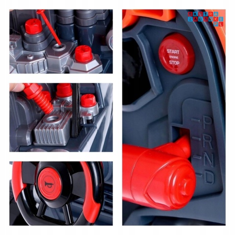 [ZWA.008-979] Warsztat mechanika samochód terenowy silnik auto do rozkręcania z pilotem - pomarańczowy