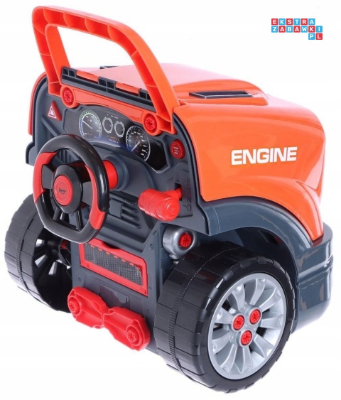 [ZWA.008-979] Warsztat mechanika samochód terenowy silnik auto do rozkręcania z pilotem - pomarańczowy