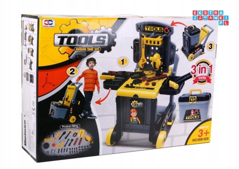 [ZWA.008-928] Warsztat na kółkach walizka narzędzia dla dzieci zestaw dla majsterkowicza