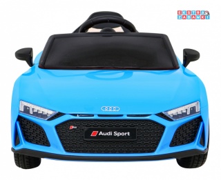 Niebieskie Audi R8 LIFT na akumulator - 2x35W, 12V/7Ah, Pilot, EVA, MP3, LED - [A300]