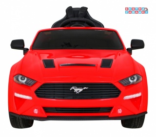 Czerwony Ford Mustang GT na akumulator - 2x35W, 12V/7Ah, Regulacja siedzenia, Pilot, LED, EVA - [SX2038]