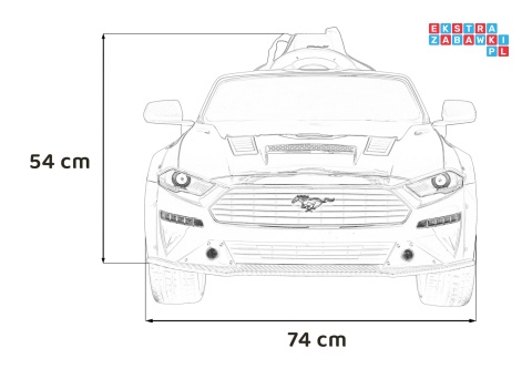 [SX2038] Ford Mustang GT na akumulator 2x35W 12V/7Ah Regulacja siedzenia Pilot LED EVA - czerwony