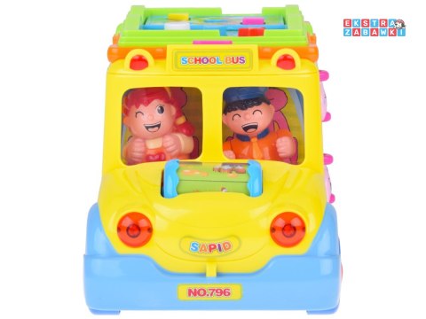[ZA0019] Autko wesoły autobus interaktywny kolorowy jeździ świeci gra