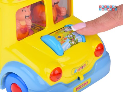 [ZA0019] Autko wesoły autobus interaktywny kolorowy jeździ świeci gra