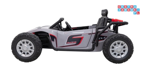 [JS3168] Buggy Racing 5 na akumulator 2x200W 24V/7Ah Pilot Audio LED Wolny Start - szary