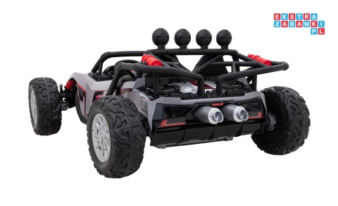 [JS3168] Buggy Racing 5 na akumulator 2x200W 24V/7Ah Pilot Audio LED Wolny Start - szary